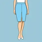 powder blue pencil skirt image